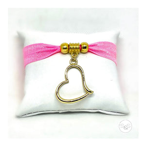 Pink Heart Adjustable Bracelet