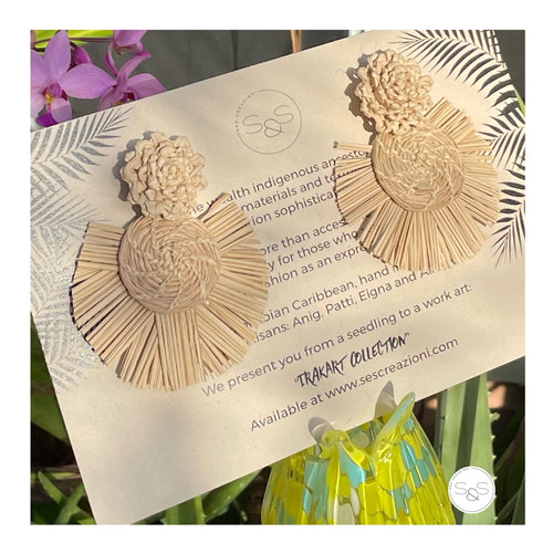 Iraca Palm Earrings Nude Sun