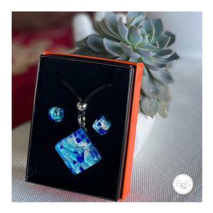 Murano Glass Blue Set (Earrings include)