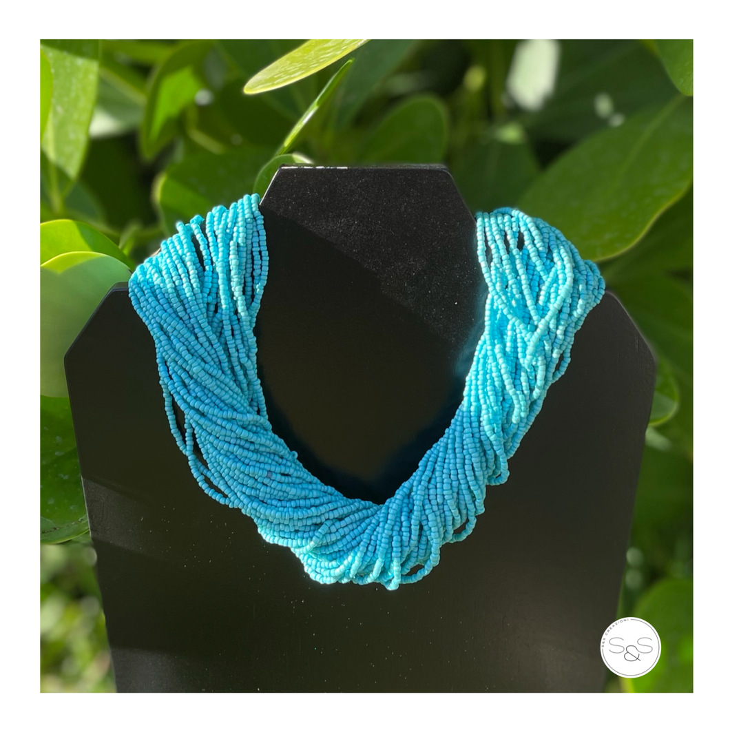 Aqua Blue Embera Inspiration Necklace