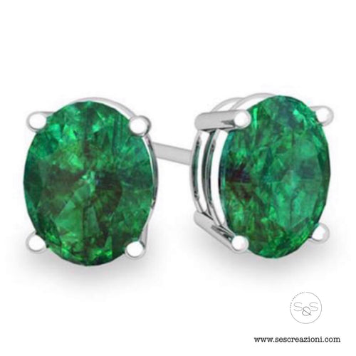 Emerald Stud (2.00 CTTW, Sterling Silver 925)