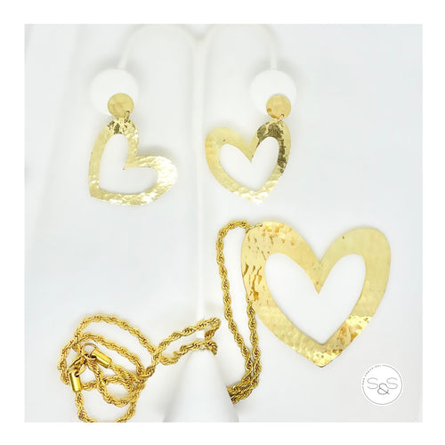 Stainless Steel Heart Set (Earrings include)