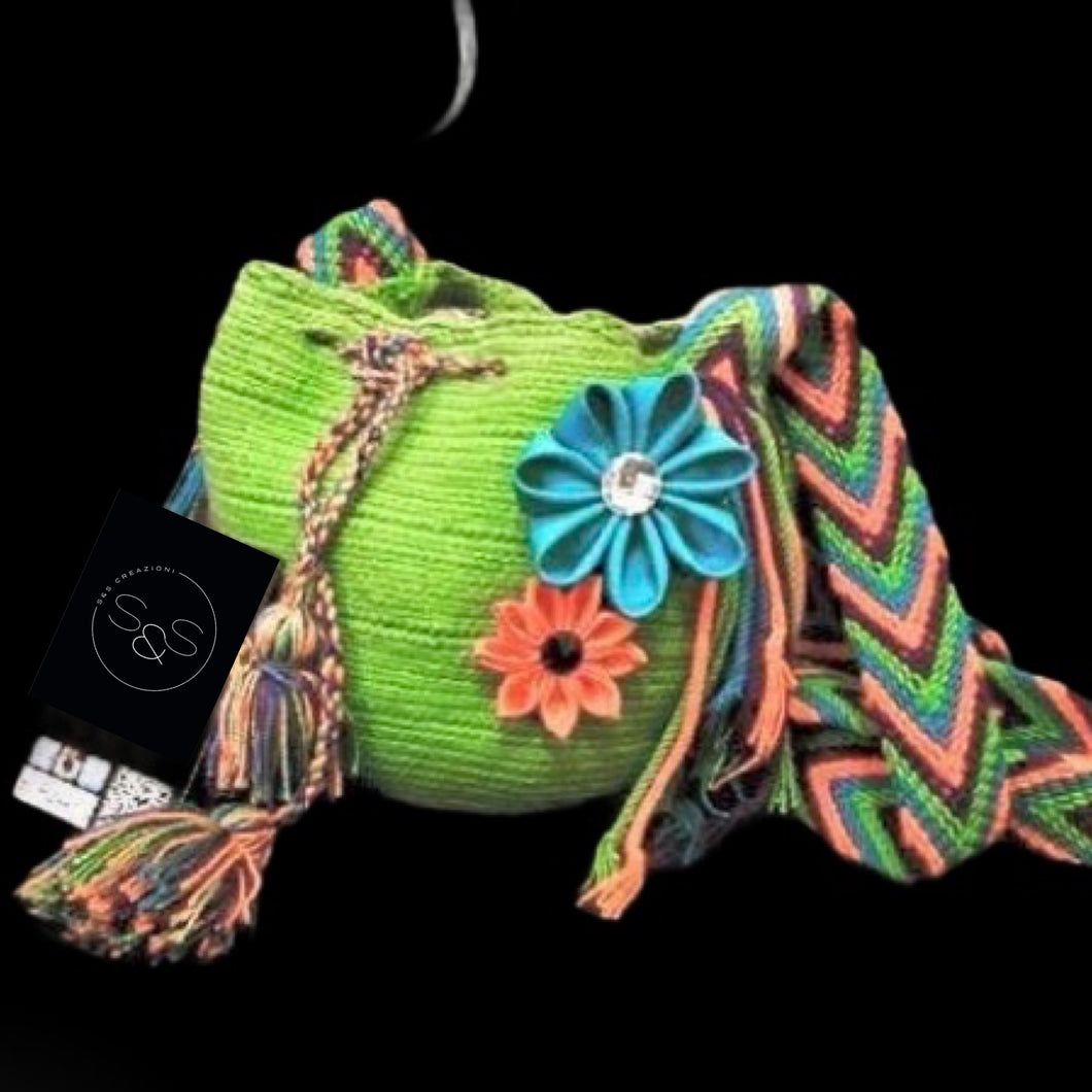 Small Wayuu Green Bag (Authentic Woven)